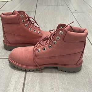 Pink Timberland boots